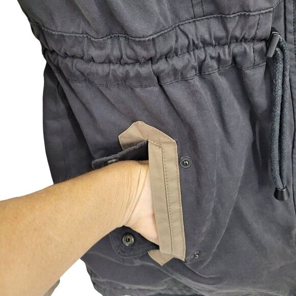 Sam Edelman Jacket Quilted Drawstring Black S Riding Equestrian Utilitarian - Picture 10 of 16